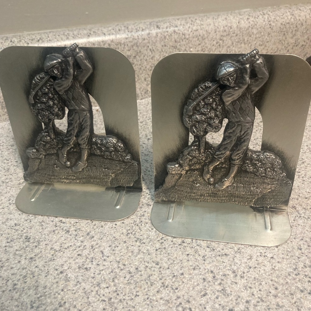 Golfer Bookends, great condition. Very heavy